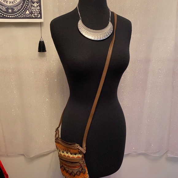 Orange Boho Aztec Crossbody Bag - Picture 9 of 9